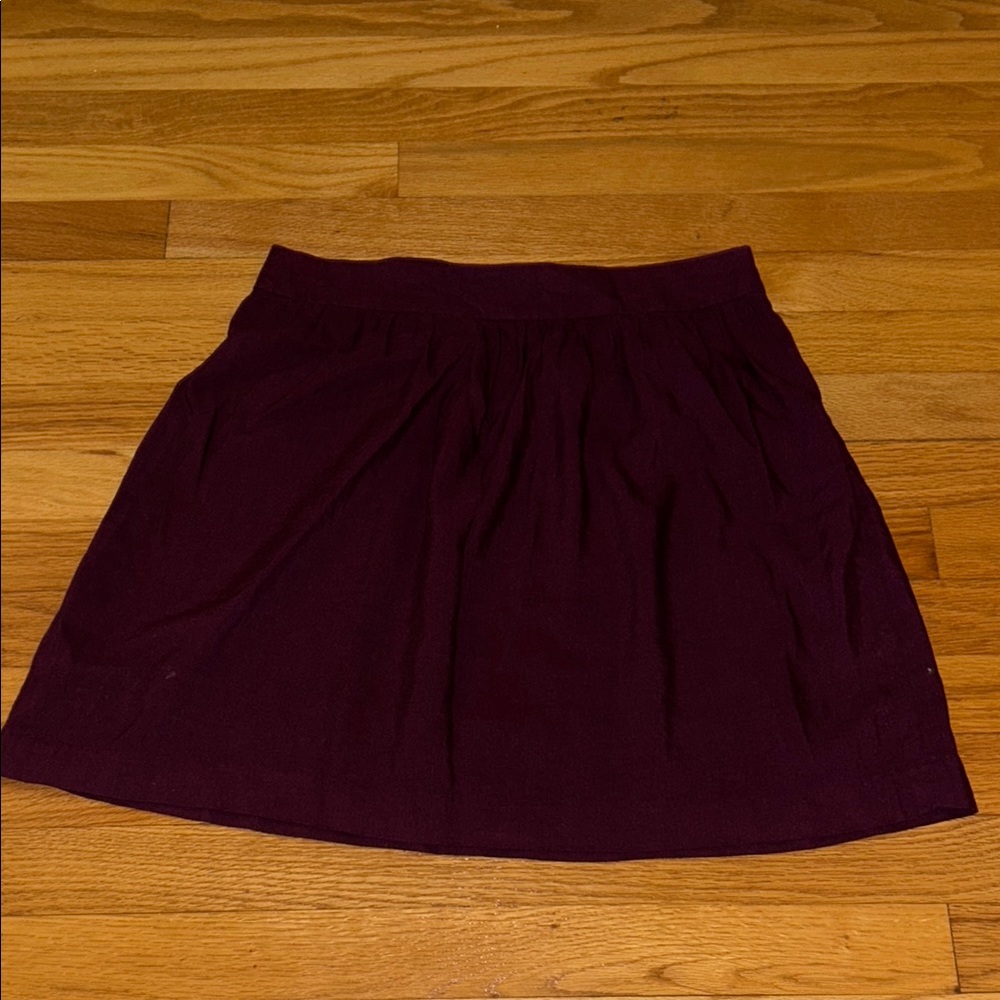 Banana Republic Maroon Mini A-Line Pleated Skirt